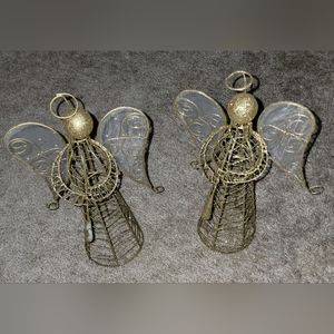 Wire Mesh Christmas Angels with trumpets
